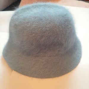 Light blue Angora wool bucket hat